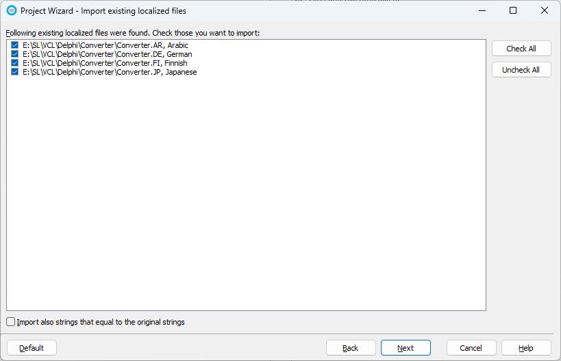 Import translation from existing localized files